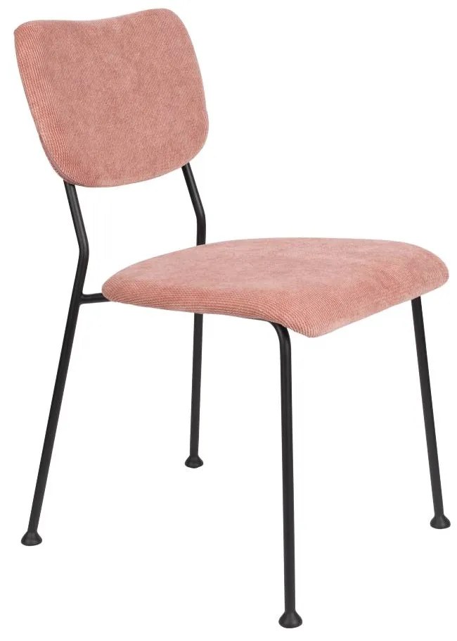 Set 2 scaune din catifea roz Benson
