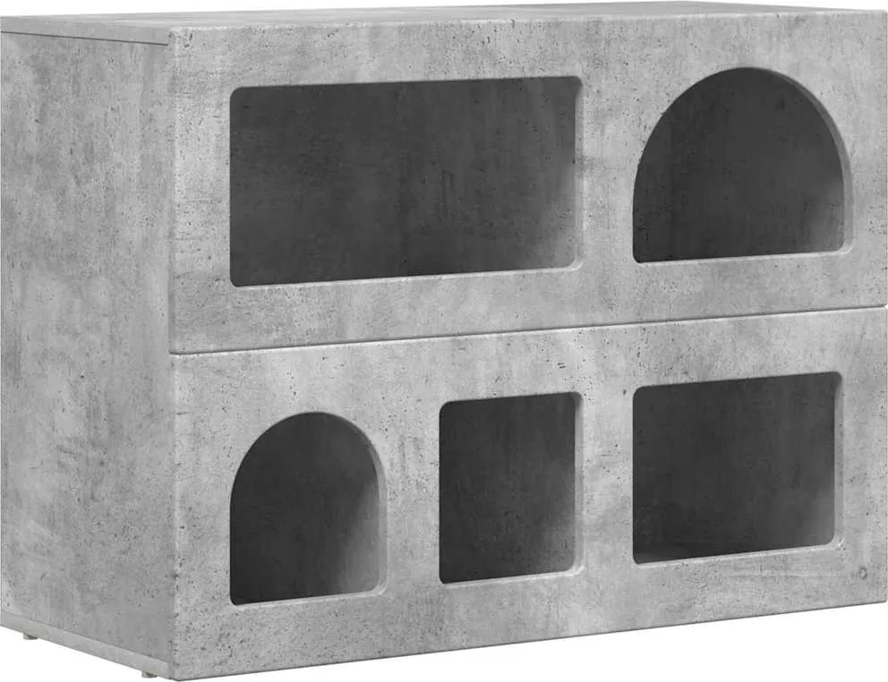 vidaXL Bufet Gri din beton 80.5 x 35 x 59 cm Lemn compozit