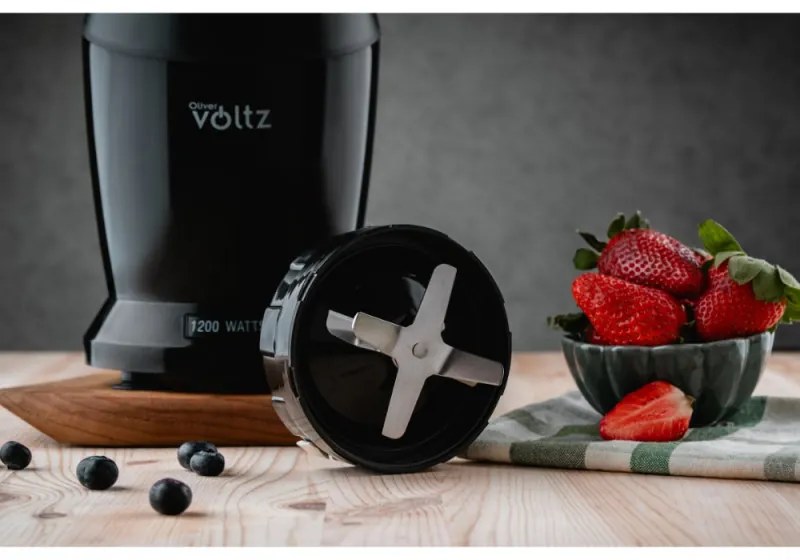 Nutri Blender Oliver Voltz OV51162D, 1200 W, 2 pahare, Fara BPA, 1L/800 ml, Zdrobire gheata, Negru
