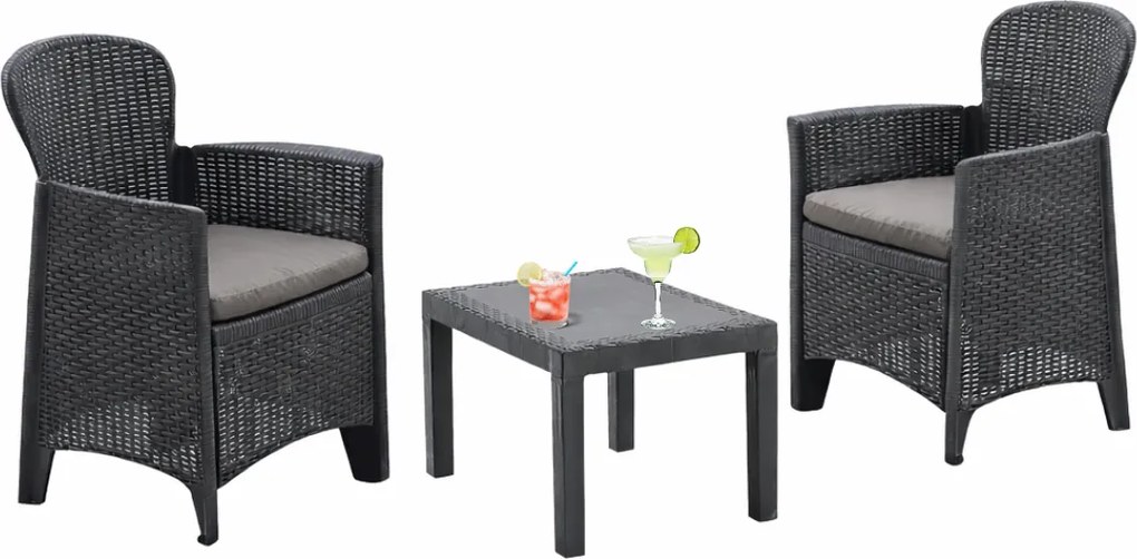 Set grădină AKITA, 3 piese, antracit I.P.A.E-Progarden