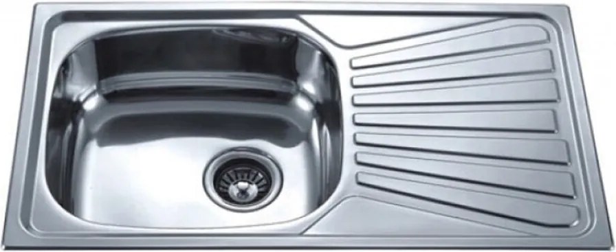 Chiuveta inox Inter Ceramic Tampico cu o cuva si picurator finisaj inox lucios 78x43 cm
