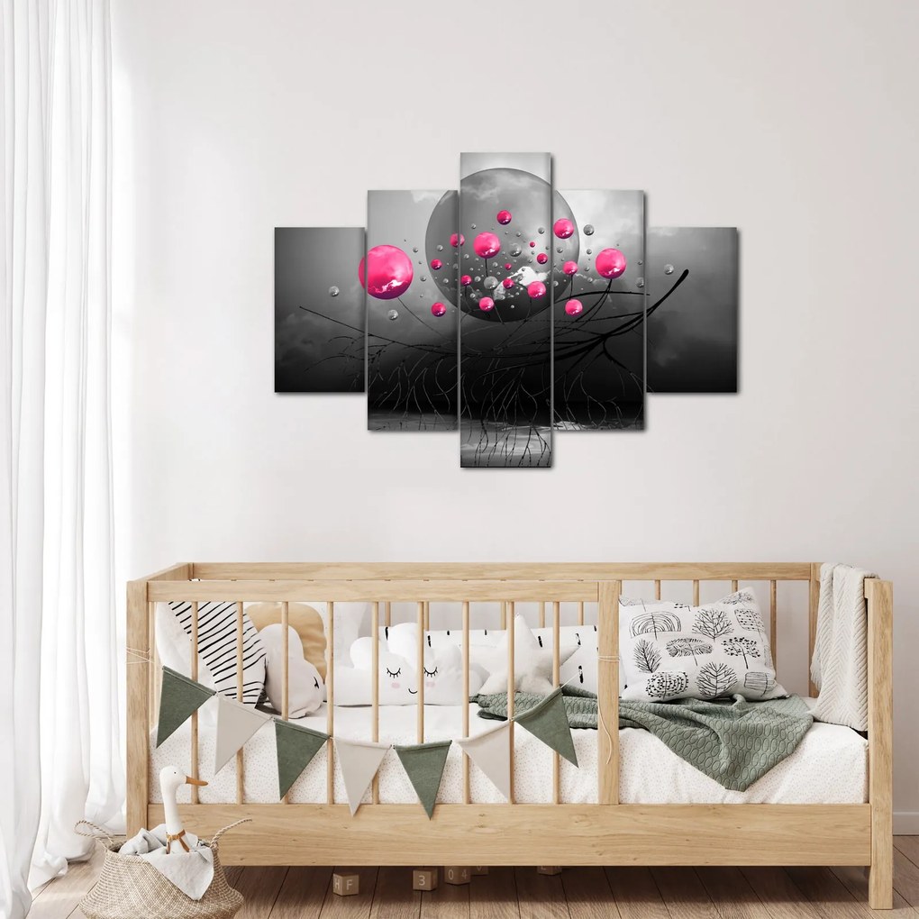 Tabloul cu bile abstracte roz (150x105 cm)