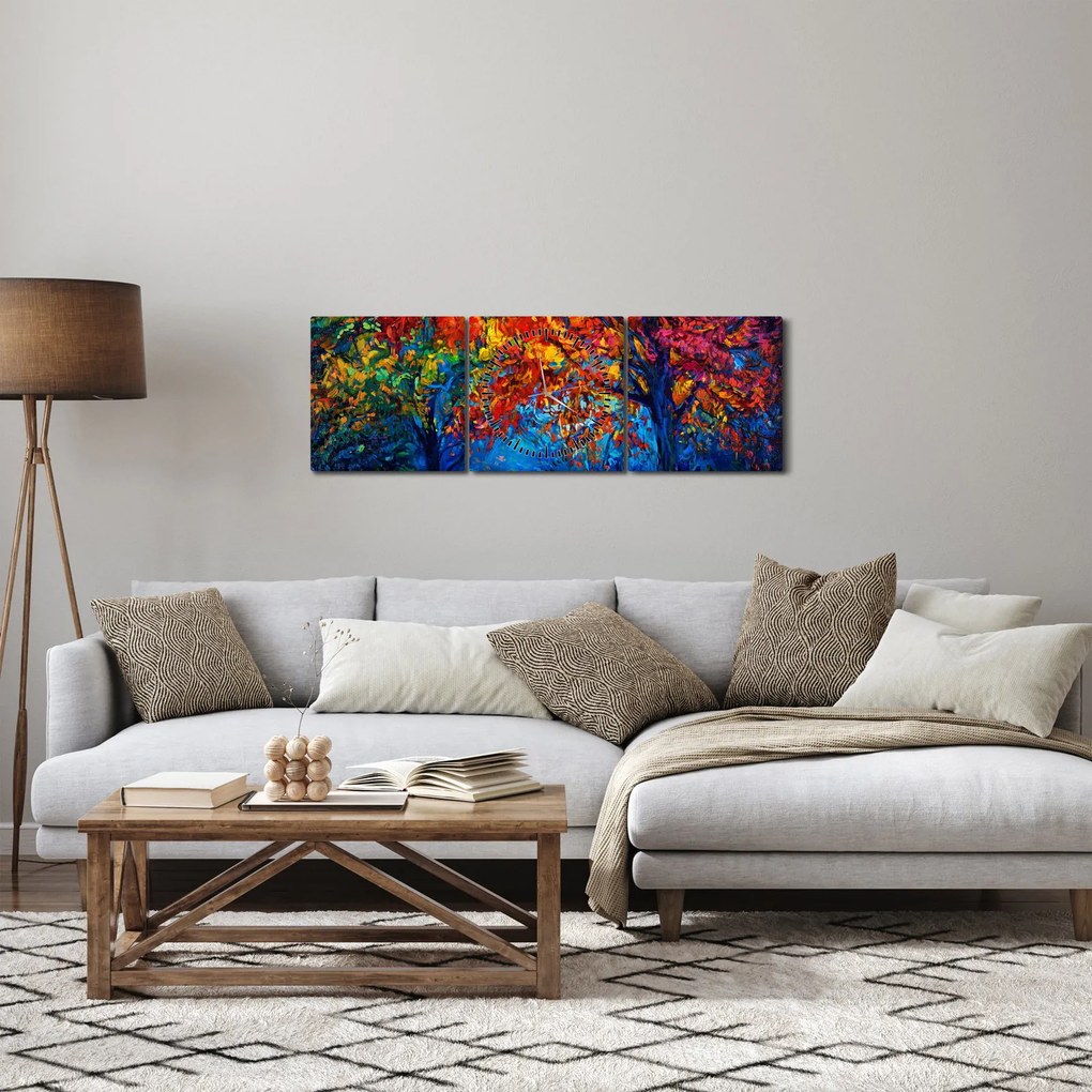 Tablou cu pictura naturii (cu ceas) (90x30 cm)