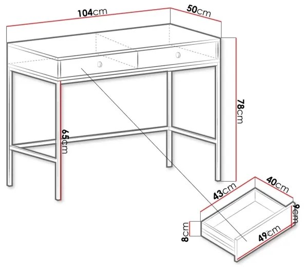 Consolă MONO 78 x 104 cm, bej/negru