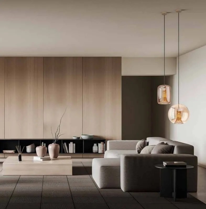 Lustra, Pendul design modern KRISS auriu/ bronz