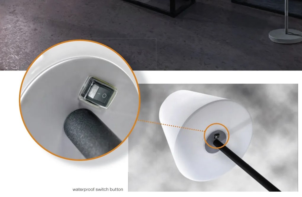 Lampadar de iluminat exterior IP44 HAVANA negru/alb