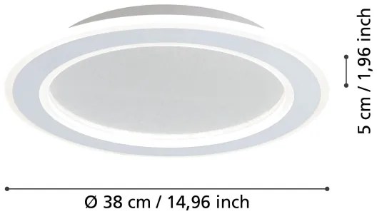 Plafonieră LED dimabilă Eglo 901232 MACCHIONI LED/20W/230V alb + telecomandă