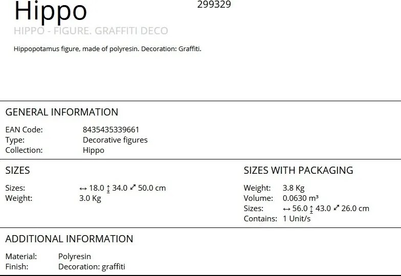 Figurina design decorativ Hippo