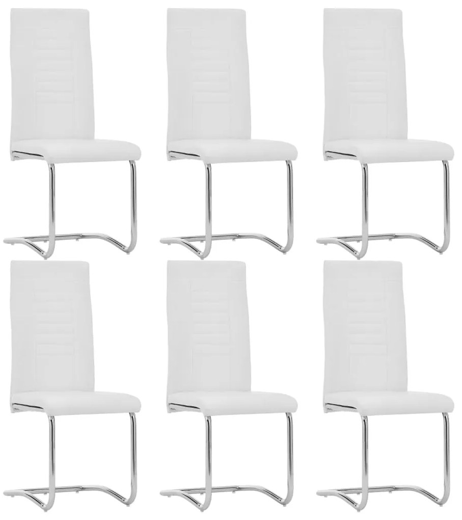 Set mobilier de bucatarie, 7 piese, alb, piele ecologica Alb, 7