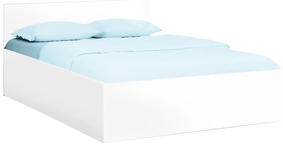 Pat dublu Culoare alb, SOFIA 180 x 200 cm Saltele: Cu saltele Coco Maxi 20 cm, Somiera pat: Cu lamele drepte