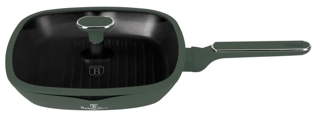 Tigaie grill antiaderenta cu titan 28 cm Green Matte Collection Berlinger Haus BH 8162
