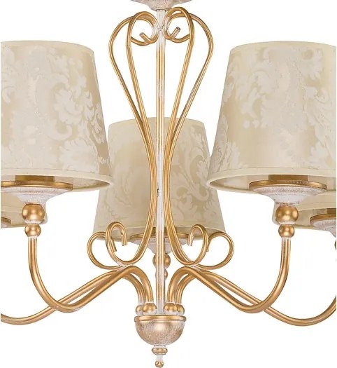 Brilagi - Lustru cu lanț SONIA 5xE27/15W/230V Ø 64 cm crem/patină