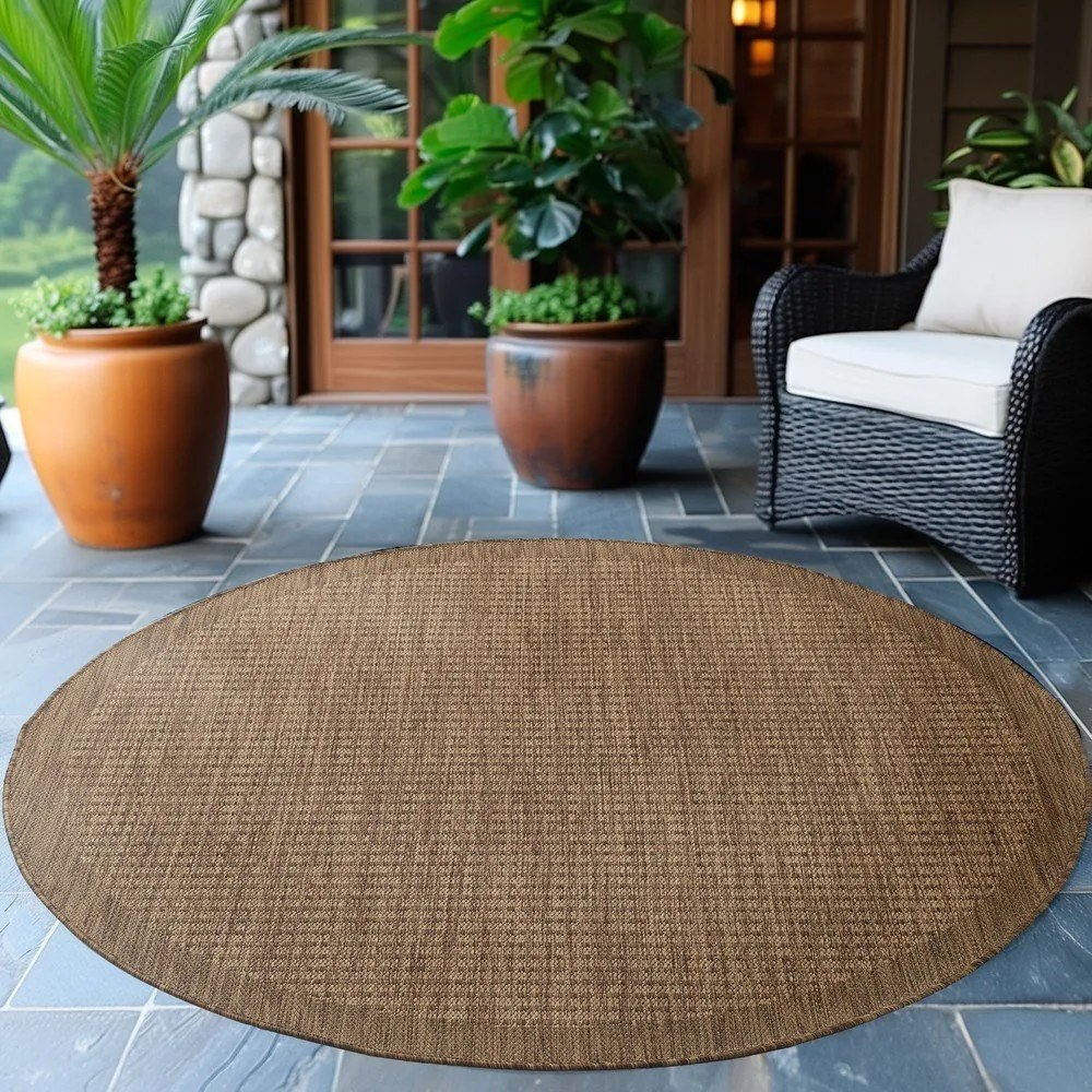 Covor pentru exterior și interior în culoare naturală rotund ø 160 cm Giza 1410 – Ayyildiz Carpets