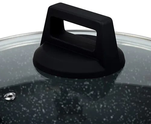 Oala cu capac 24 cm din aluminiu cu maner detasabil si invelis stone antiaderent Gaia NAVA NV 230 025