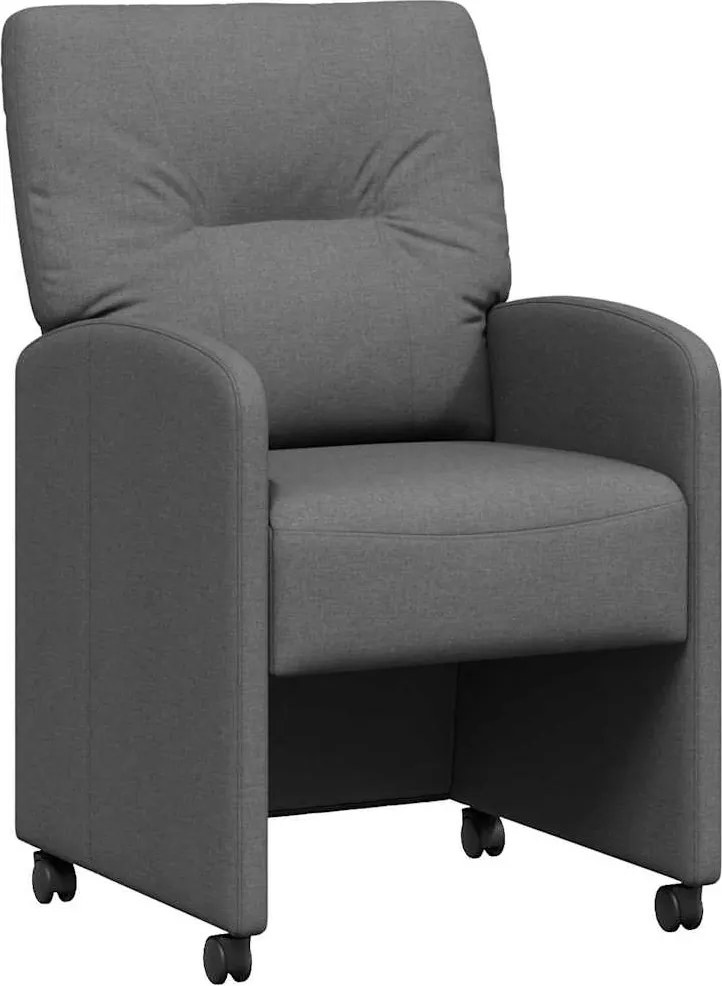 vidaXL Scaune de dining cu roți 2 pcs Gri închis 57 x 67 x 95 cm