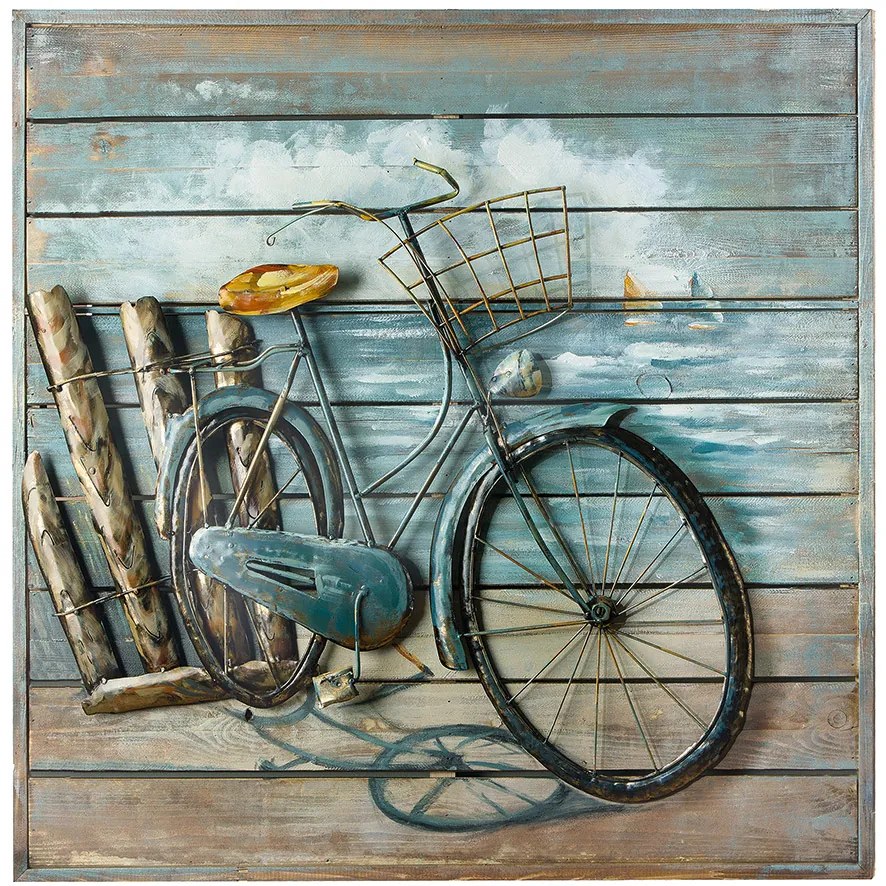 Tablou ENJOY THE RIDE, metal, 80x6.5x80 cm