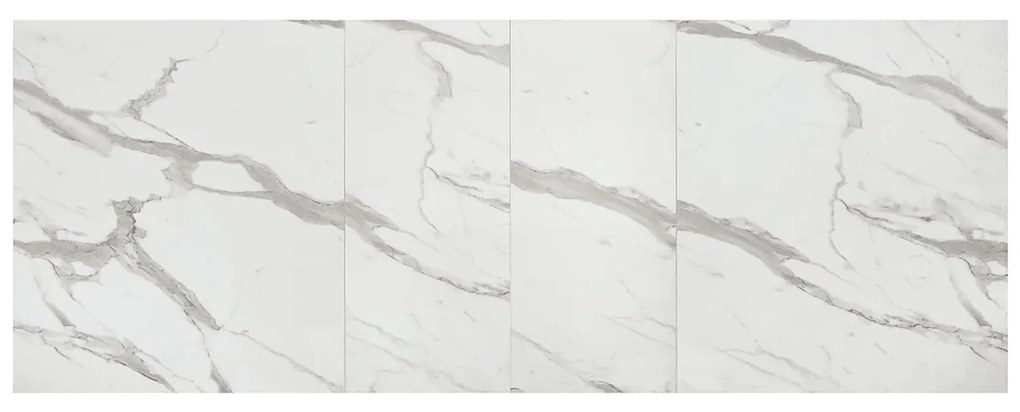 MASA TIFANY BLAT ALB MARMORAT - 140 cm / 90 / h 77 - Pal - EFECT MARMURA - Extensibila - ALB - Metal
