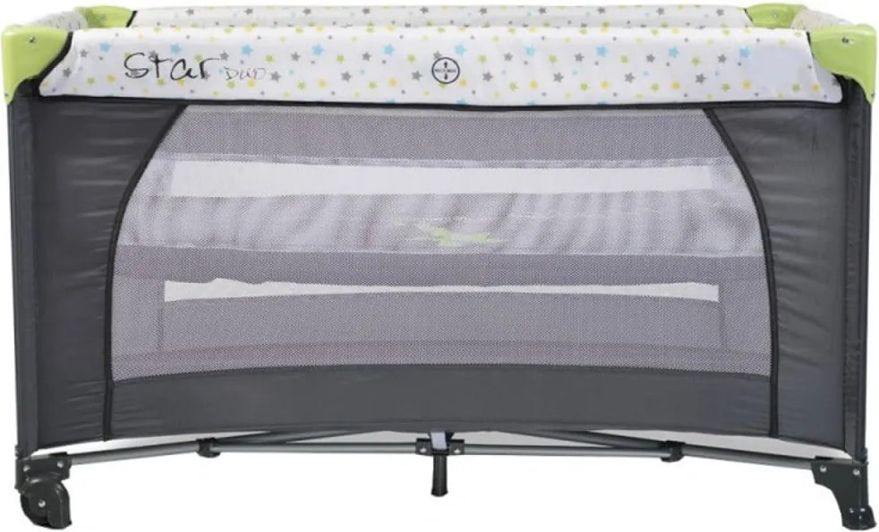 Patut pliant transformabil in tarc copii NOVOKIDS™ Little Star NEST, 60X120 cm, 2 Niveluri, Pliabil, Cu geanta transport inclusa, Fermoar acces