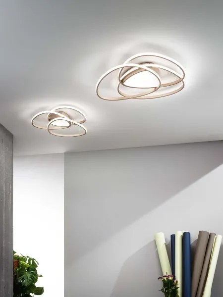 Ondaluce - Plafonieră LED dimmabilă ROSE LED/80W/230V, aurie