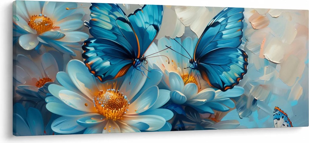 Tablou - Fluturi albaștri (120x50 cm)