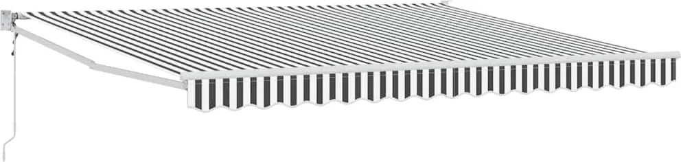 vidaXL Copertină retractabilă antracit/alb, 4x3 m, textil/aluminiu
