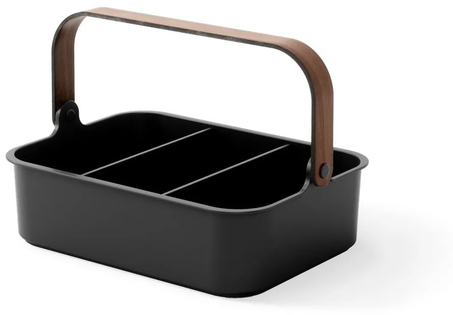 Organizator de baie negru din plastic reciclat Bellwood – Umbra