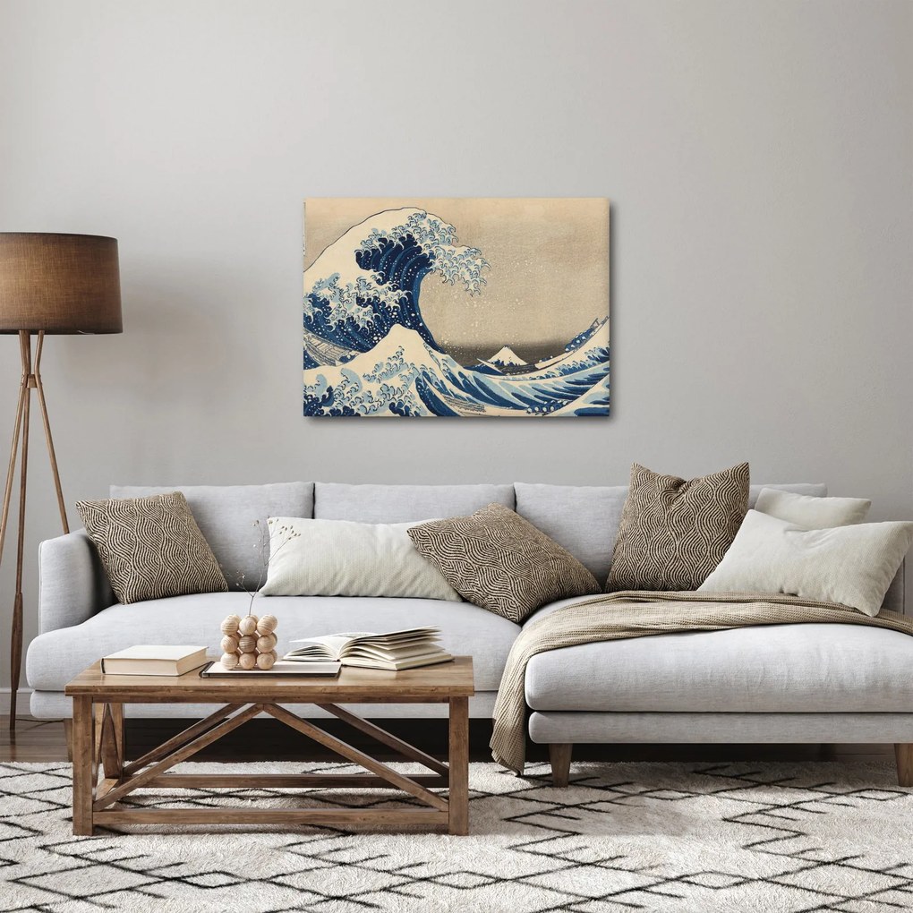 Tablou - Katsushika Hokusai, Under the Wave off Kanagawa, reproducere (70x50 cm)
