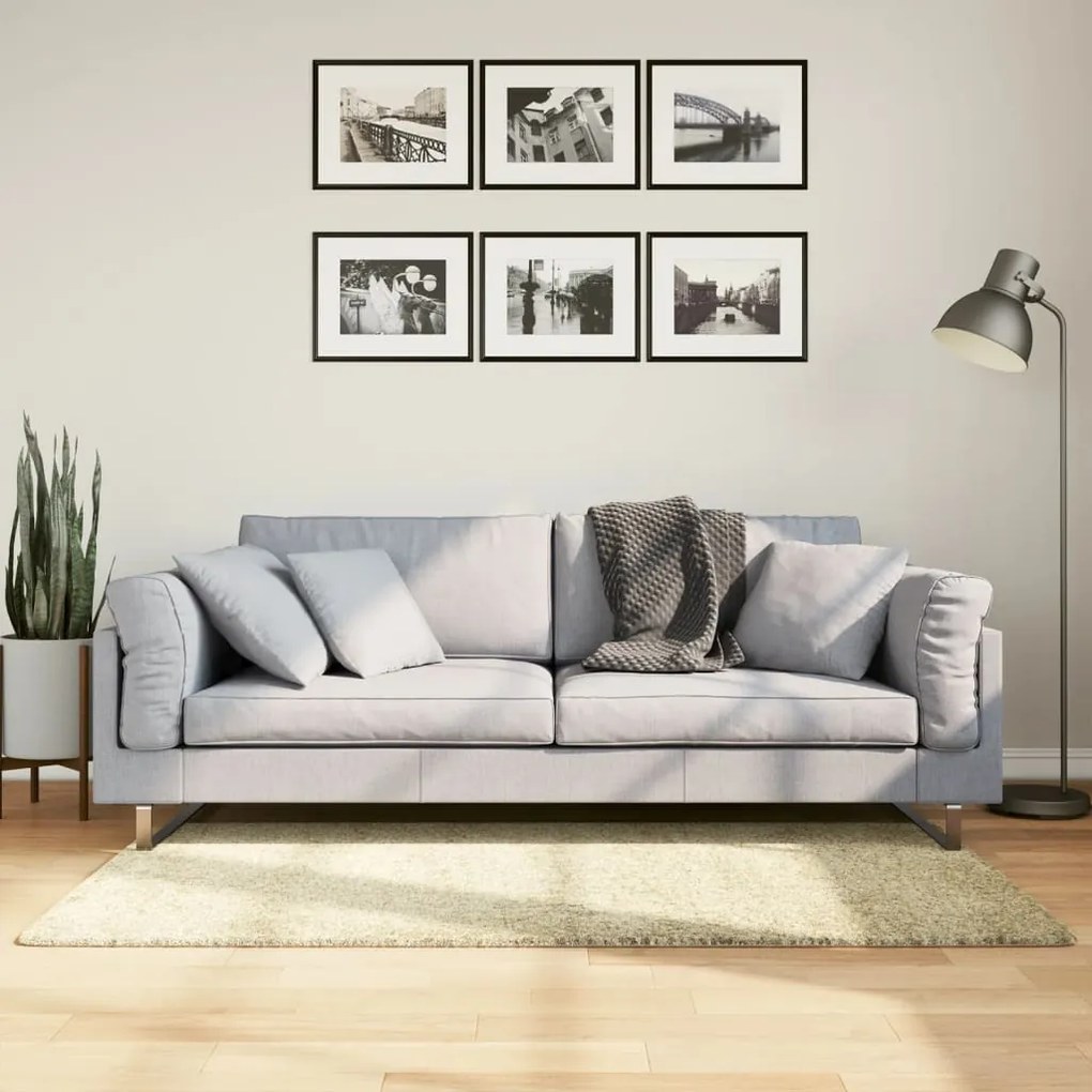 vidaXL Covor pufos &quot;PAMPLONA&quot; cu fire înalte, auriu modern, 80x150 cm