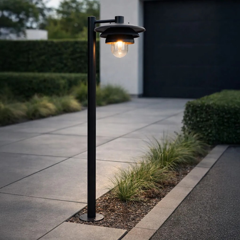 Stâlp de iluminat exterior de design negru 100 cm IP44 - Morty