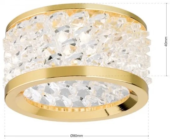 Spot incastrabil dimabil, cristal K10 Korb auriu Str 10-461 gold/EBL OR