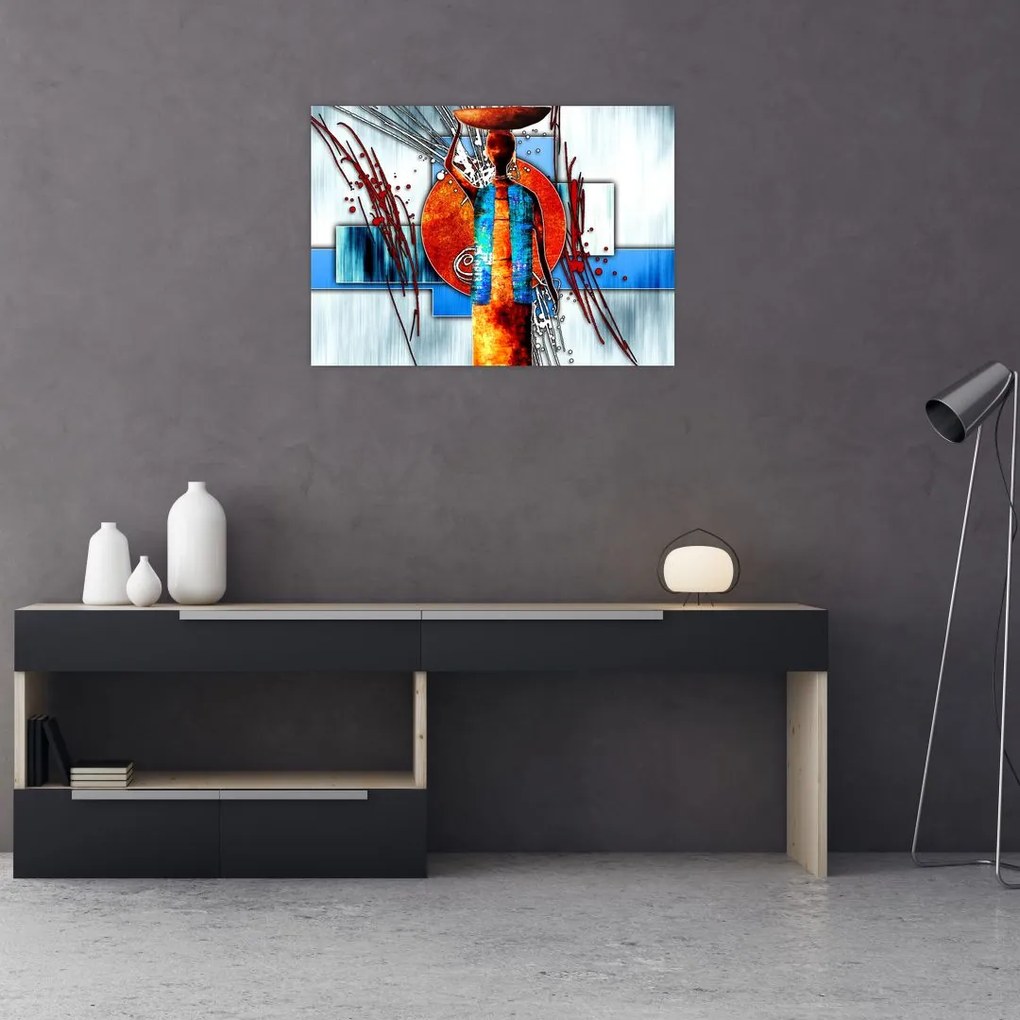 Tablou pe sticlă picturii persoanei străveche (70x50 cm)