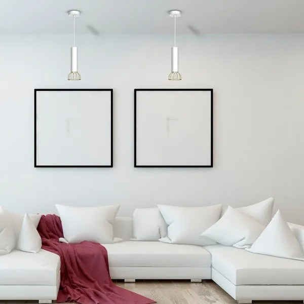 Lustră pe cablu DANTE 1xGU10/25W/230V alb/aurie