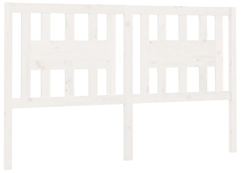 Tablie de pat, alb, 206x4x100 cm, lemn masiv de pin 1, Alb, 206 x 4 x 100 cm