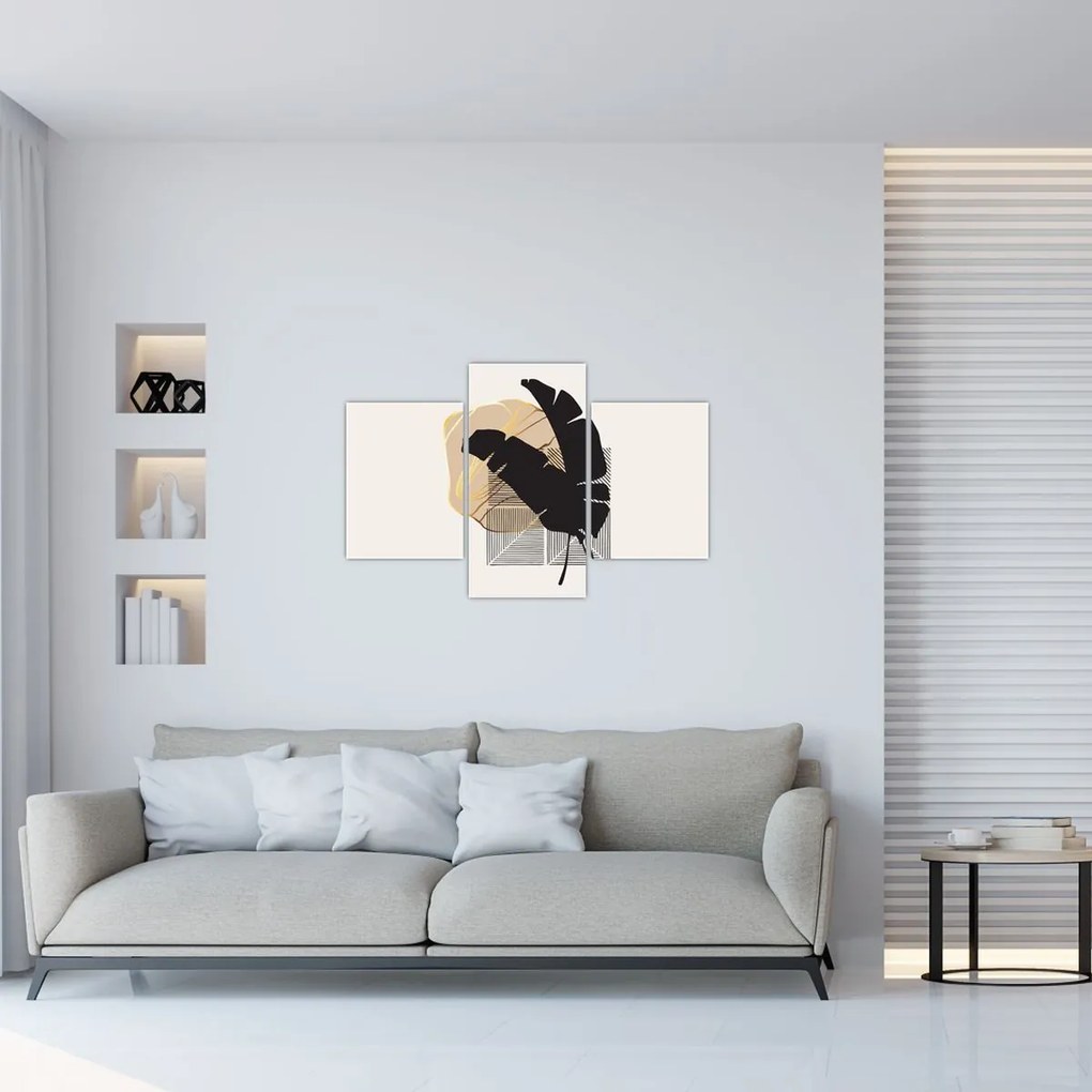 Tablou - Abstracție cu frunze tropicale N⁰4 (90x60 cm)