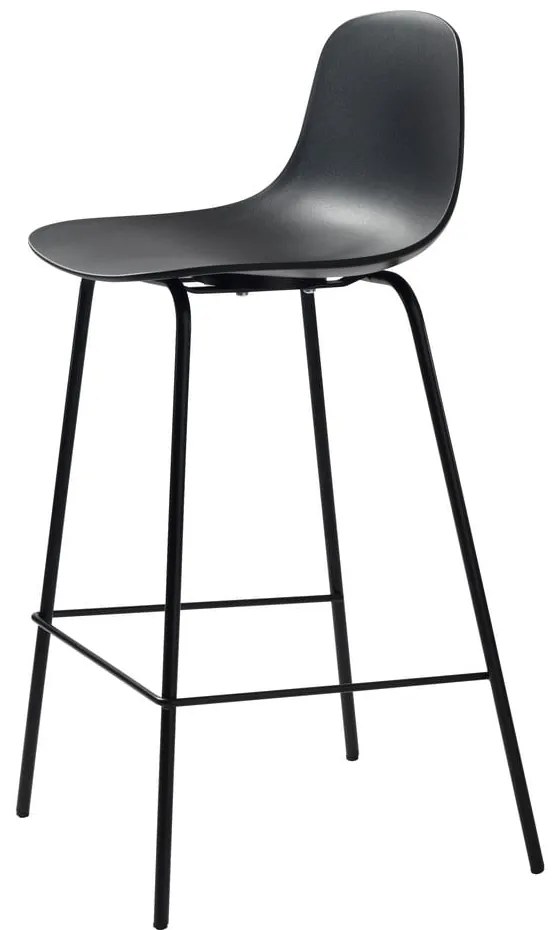 Scaun de bar negru din plastic (înălțime șezut 67,5 cm) Whitby – Unique Furniture