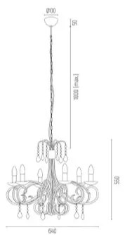 Pendul design modern Diadema alb 64cm