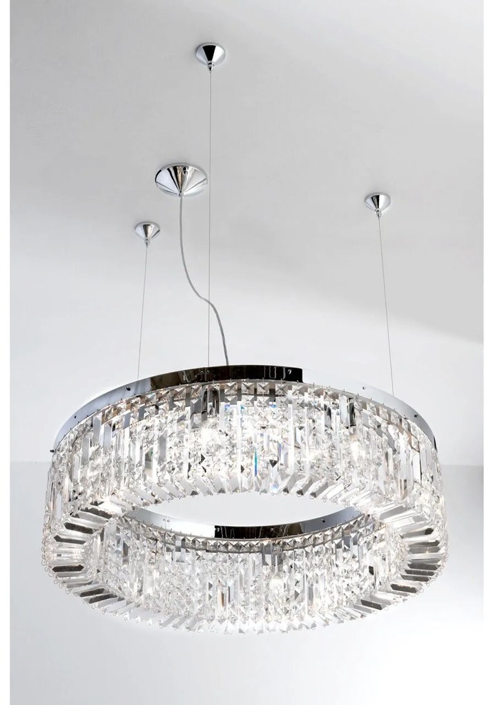 Lustra cristal Asfour design modern de lux Ring 80cm chrome plated