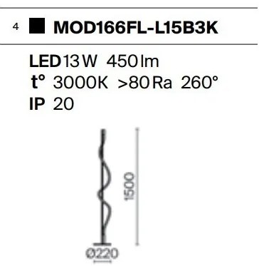 Lampadar, Lampa de podea LED design modern Tau