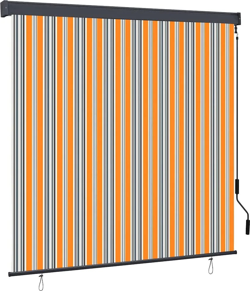 vidaXL Rulou textil cu perdele Dungi Galben și Albastru 180 x 250 cm