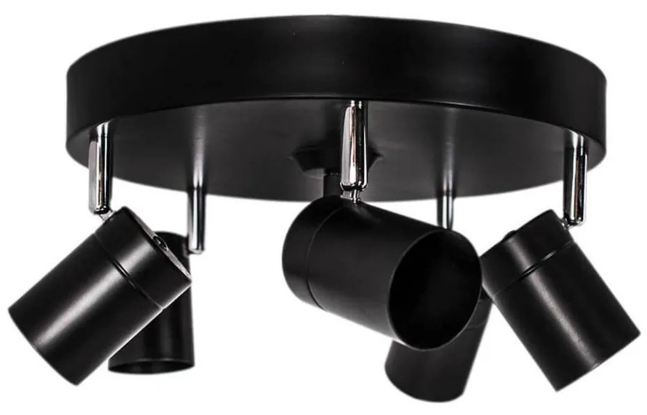 ByRydens 4200730-4002 - Plafonieră cu spoturi CORRECT 5xGU10/7W/230V, negru, Ø 30 cm