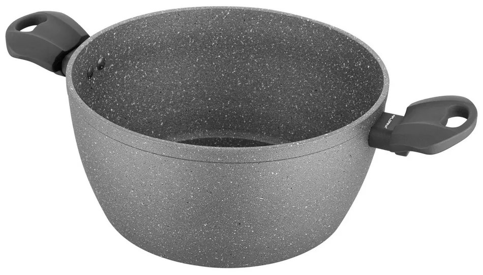Oală cu capac Florina Lava Stone MG, 24 cm, 4 l, gri, diam. 24 cm