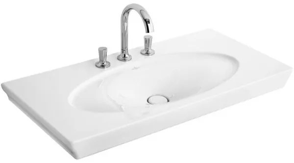 Lavoar pe mobilier, Villeroy&Boch La Belle, 100x49cm, fara preaplin, Alb Alpin CeramicPlus, 6124G2R1