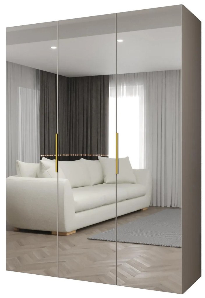 Dulap de haine 150 cm Mirabella 3 (Cașmir + Auriu). 1126467