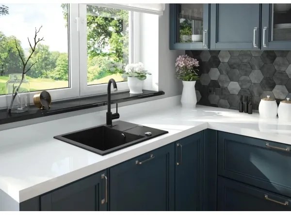 Chiuvetă de bucătărie Deante ZQN_G11A ANDANTE 49x59 cm granit/grafit metalic