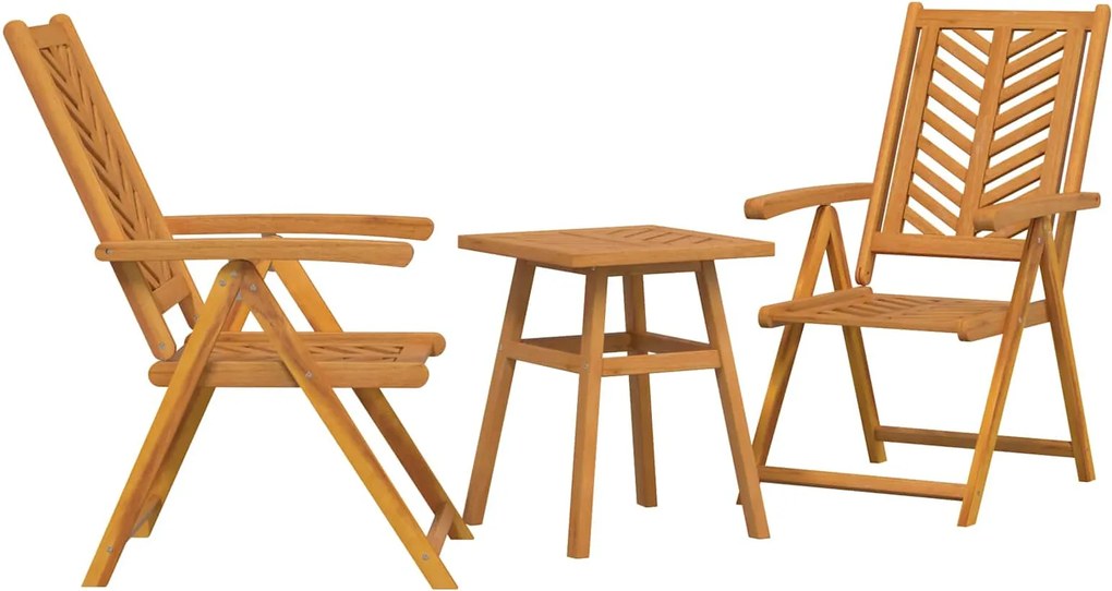 vidaXL Set de masă pentru grădină 3 pcs Maro Lemn Solid de Acacia
