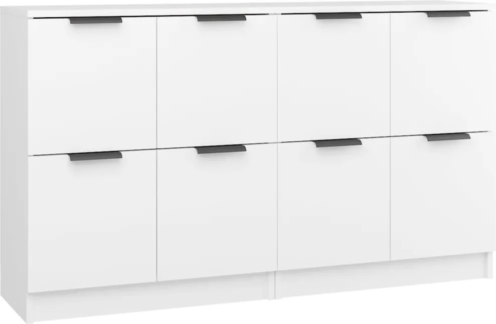 vidaXL Servante, 2 piese, alb, 60x30x70 cm, lemn prelucrat