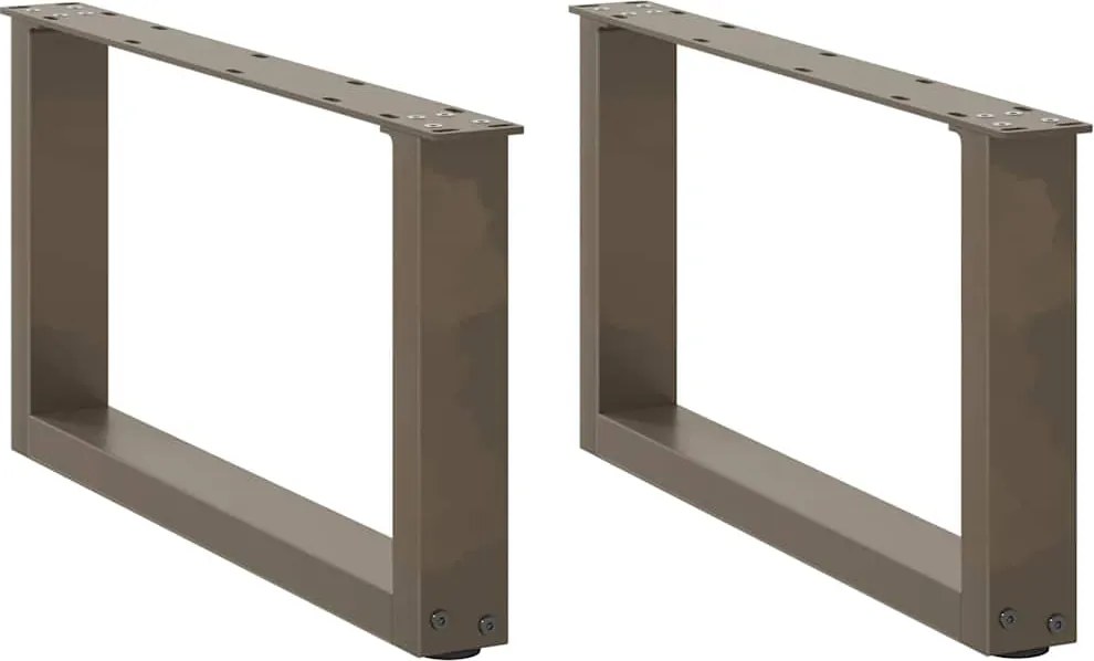 vidaXL Picioare pentru măsuță de cafea în formă de U, 2 buc., oțel natural, 60 x (30-31) cm