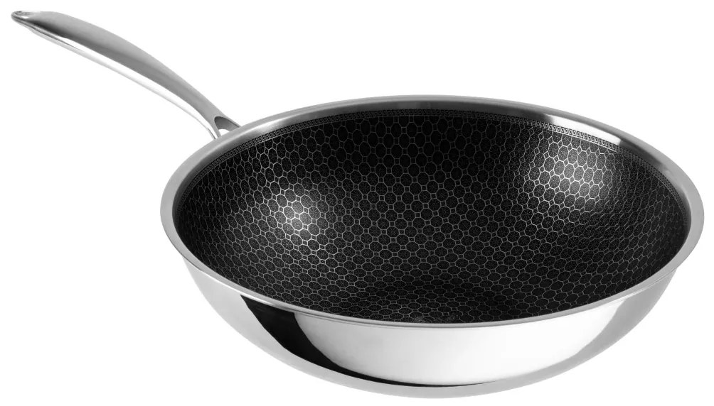 Tigaie inox wok Eternal Collection Berlinger Haus BH 8507, 28 cm, antiaderenta, inox, strat Eterna rezistent