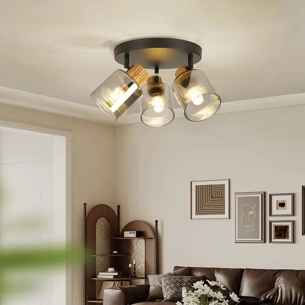 Brilagi - Corp de iluminat cu spoturi HYGGE 3xE14/15W/230V negru/fumuriu