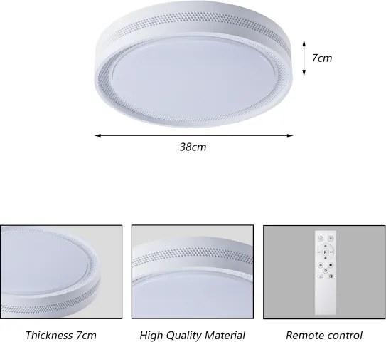 Brilagi - Plafonieră LED dimabilă KREON LED/54W/230V 3000-6000K, albă, Ø 38 cm + telecomandă